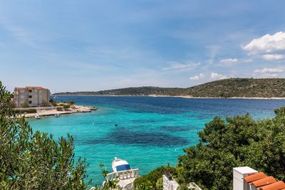 Sea Front House with Private Beach in Kanica; Rogoznica Riviera