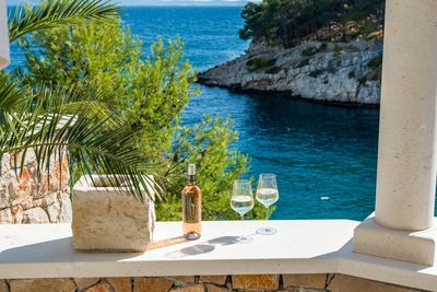 Beautiful Seafront Stone Holiday Villa with Jacuzzi Hot Tub Island Brac