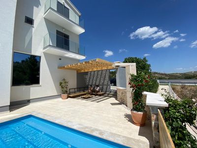 Gorgeous Seafront Family Villa with Private Pool, Tennis Court and Boat Mooring