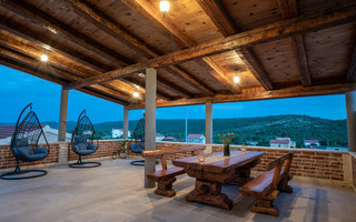 Amazing New Stone Holiday Villa near Rogoznica with Salt Water Swimming Pool